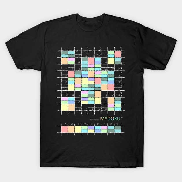 Mydoku_W004_H001_006_F: Sudoku, Sudoku coloring, logic, logic puzzle, holiday puzzle, fun, away from screen T-Shirt by Mydoku